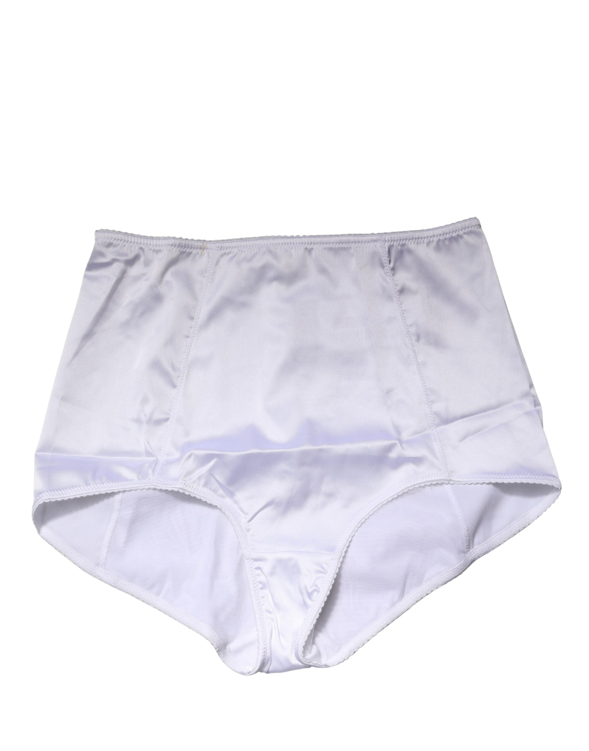 Dolce & Gabbana White Silk Blend High Waist Girdle Panty Underwear
