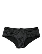 Dolce & Gabbana Black Silk Stretch Mid Waist Brief Panty Underwear
