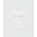 MSGM White Cotton T-Shirt
