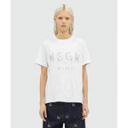 MSGM White Cotton T-Shirt