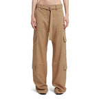 MSGM Beige Viscose Cargo Pants