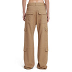 MSGM Beige Viscose Cargo Pants