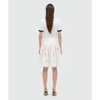 MSGM White Cotton Midi Skirt