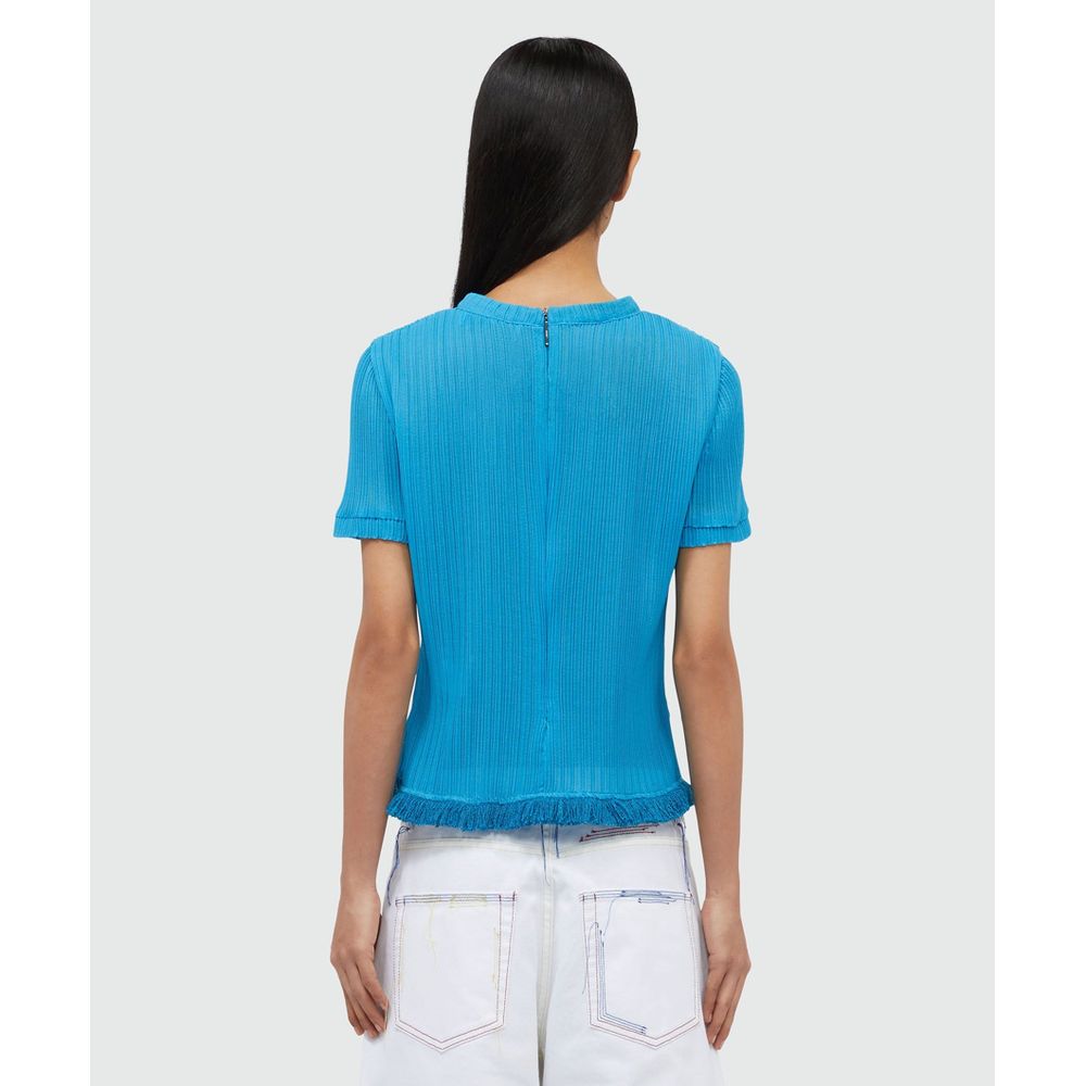 MSGM Turquoise Polyester Blouse