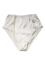 Dolce & Gabbana White Silk Blend High Waist Girdle Panty Underwear