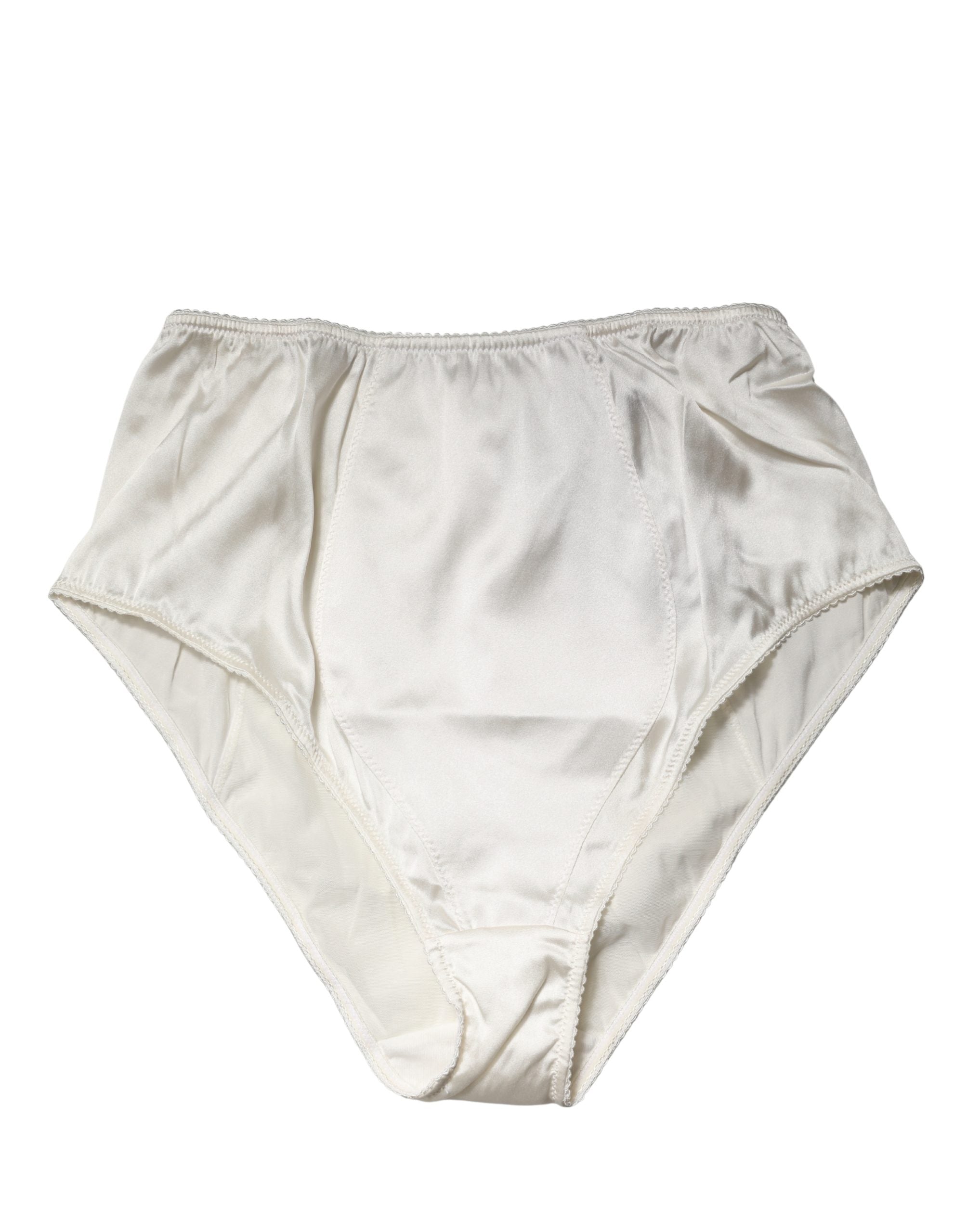 Dolce & Gabbana White Silk Blend High Waist Girdle Panty Underwear