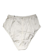 Dolce & Gabbana White Silk Blend High Waist Girdle Panty Underwear