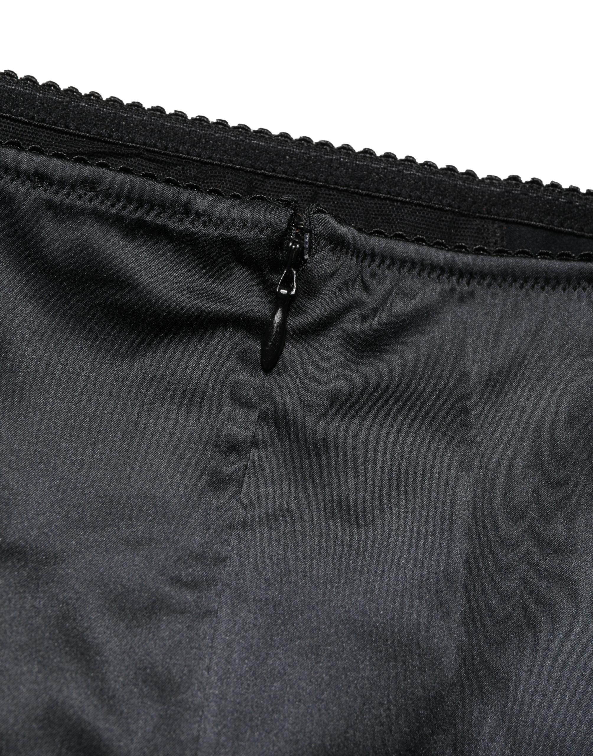 Dolce & Gabbana Black Silk Blend High Waist Girdle Panty Underwear