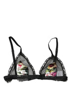 Dolce & Gabbana Black Floral Soft Cup Triangle Bra Underwear