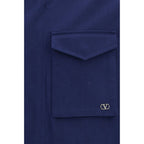 Valentino Blue Cotton Coat