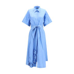 Ella Blue Cotton Casual Dress