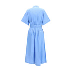 Ella Blue Cotton Casual Dress