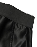 Dolce & Gabbana Black Silk Blend High Waist Girdle Panty Underwear