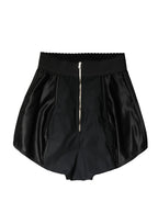 Dolce & Gabbana Black Silk Blend High Waist Girdle Panty Underwear