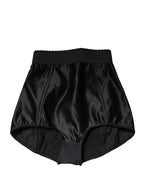 Dolce & Gabbana Black Silk Blend High Waist Girdle Panty Underwear