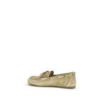 Stuart Weitzman Beige Calf Leather Bos Taurus Slip-On Loafers