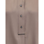 Brunello Cucinelli Brown Silk Shortsleeve Shirt