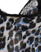 Roberto Cavalli Multicolor Leopard Babydoll Chemise Underwear