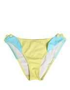 Pyrex Yellow Blue Bandeau Top Bikini Bottom 2 Piece Swimwear
