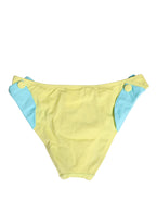 Pyrex Yellow Blue Bandeau Top Bikini Bottom 2 Piece Swimwear