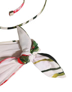 Dolce & Gabbana White Carnation Print Triangle Bikini Set Swimwear