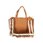 Mario Valentino Brown Polyurethane Women's Bag with Adjustable Shoulder Strap