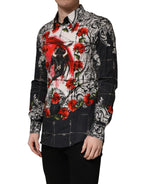 Dolce & Gabbana Multicolor Floral Bull Collared Men Dress Shirt