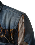 Dolce & Gabbana Blue Baroque Cotton Button Down Denim Shirt