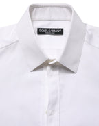 Dolce & Gabbana White Cotton Short Sleeves Button Down Shirt