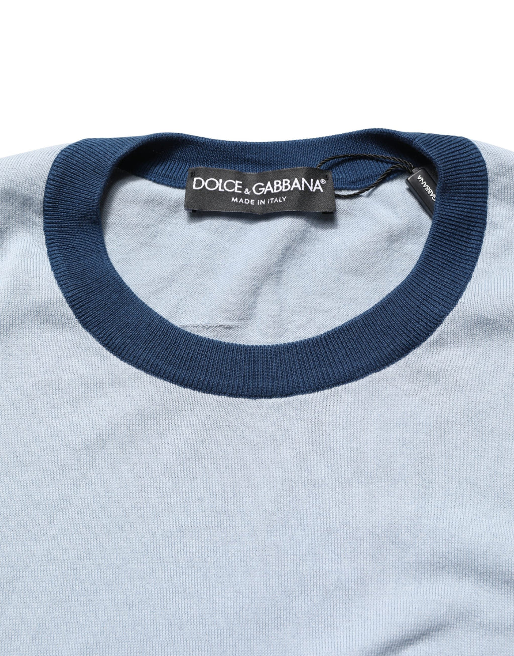 Dolce & Gabbana Blue Long Sleeves Crew Neck Pullover Sweater