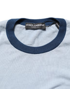 Dolce & Gabbana Blue Long Sleeves Crew Neck Pullover Sweater