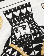 Dolce & Gabbana Black King Of Hearts Men Crew Neck Pullover Sweater