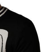 Dolce & Gabbana Black King Of Hearts Men Crew Neck Pullover Sweater