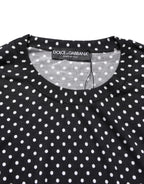 Dolce & Gabbana Black Polka Dot Crew Neck Pullover Sweater