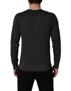Dolce & Gabbana Black Polka Dot Crew Neck Pullover Sweater