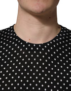 Dolce & Gabbana Black Polka Dot Crew Neck Pullover Sweater