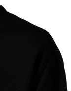 Dolce & Gabbana Black Cotton DG Men CrewNeck Pullover Sweater