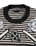 Dolce & Gabbana Multicolor Cashmere Striped CrewNeck Sweater