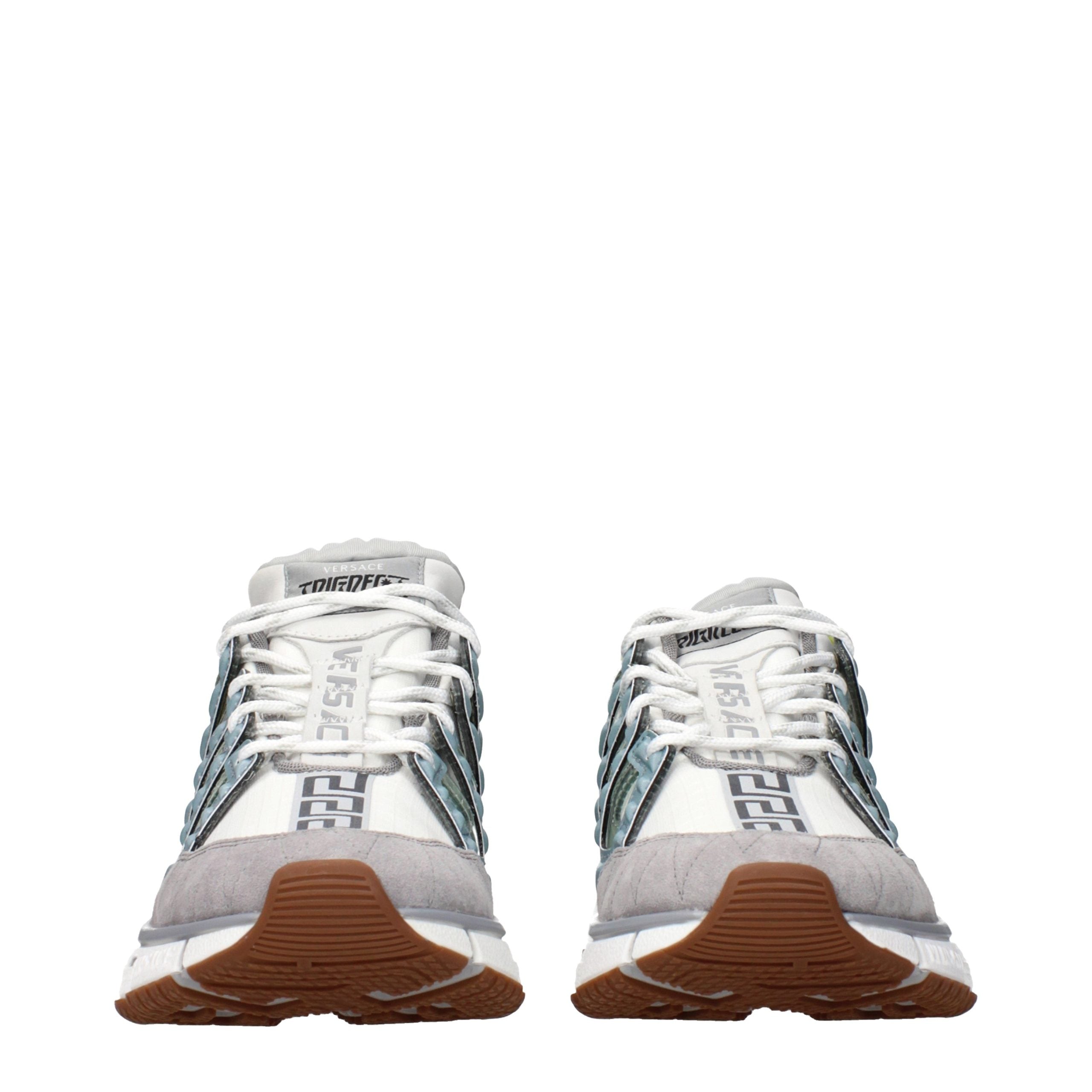 Versace Gray Fabric Athletic Sneakers