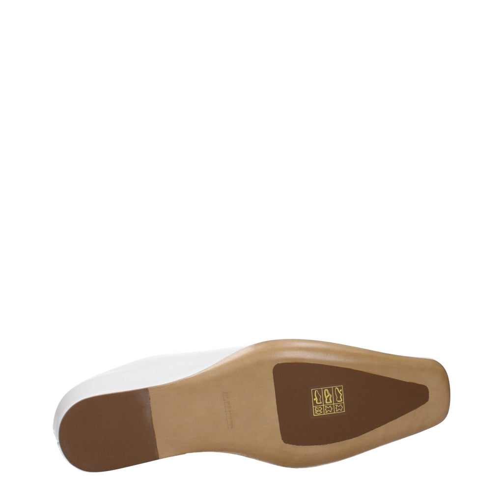 Jil Sander White Leather Slippers
