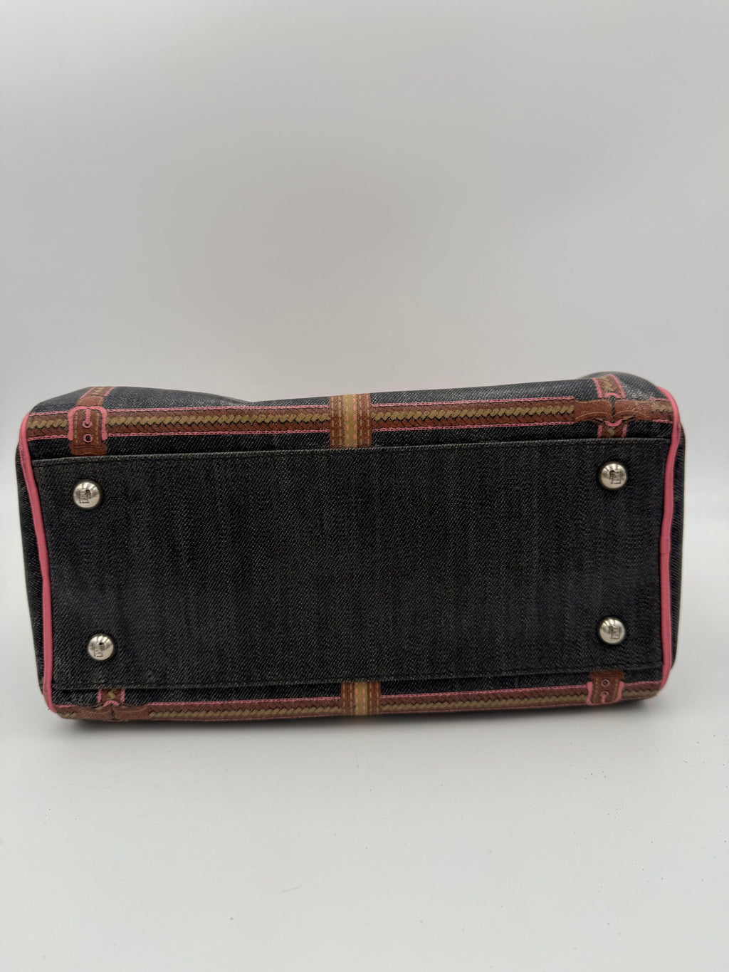 Fendi FENDI Bauletto Canvas Selleria Handbag