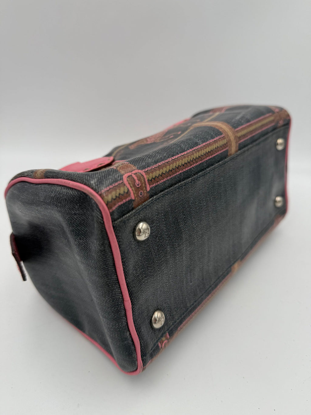 Fendi FENDI Bauletto Canvas Selleria Handbag