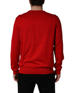 Dolce & Gabbana Red Eye Print Crew Neck Pullover Sweater