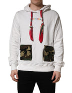 Dolce & Gabbana White Camouflage Hooded Sweatshirt Sweater
