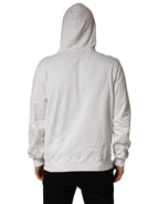 Dolce & Gabbana White Camouflage Hooded Sweatshirt Sweater