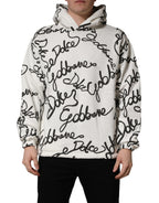 Dolce & Gabbana White Script Logo Print Cotton Sweatshirt Sweater