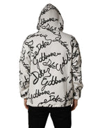 Dolce & Gabbana White Script Logo Print Cotton Sweatshirt Sweater