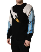 Dolce & Gabbana Black Duck Cashmere CrewNeck Pullover Sweater