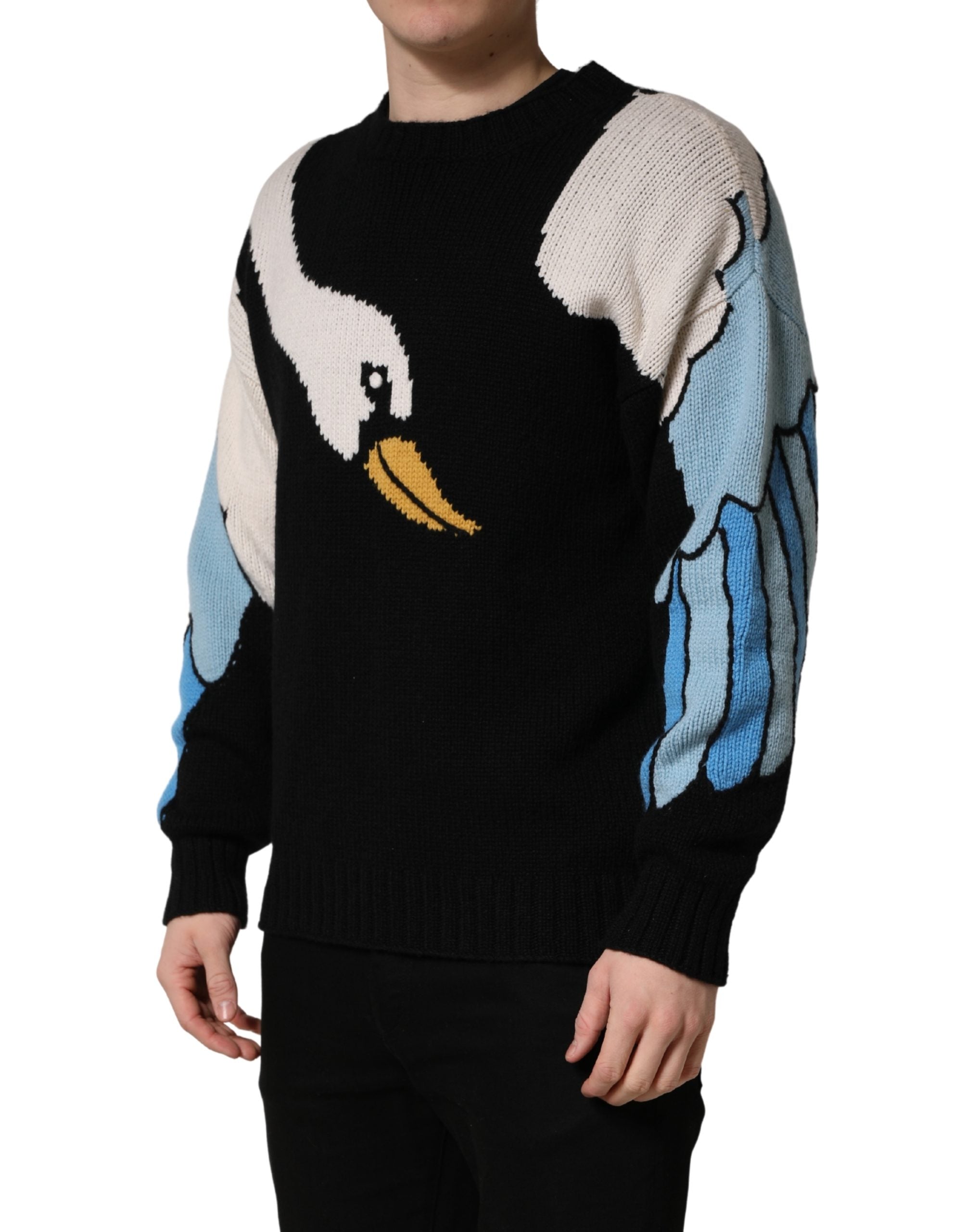 Dolce & Gabbana Black Duck Cashmere CrewNeck Pullover Sweater