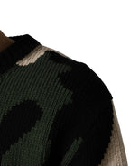 Dolce & Gabbana Multicolor Intarsia Knit Camouflage Pullover Sweater